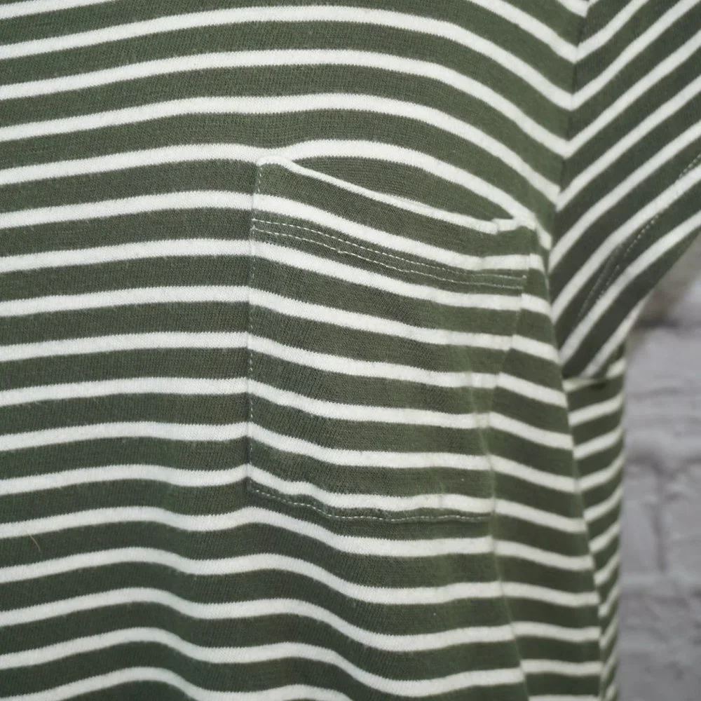 Joie Green White Striped Tee Shirt Dress Small - Picture 3 of 8